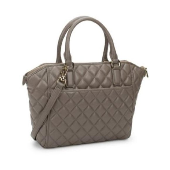 Moschino Grey Quilted Faux Leather 2-way Satchel - Picture 2 of 4